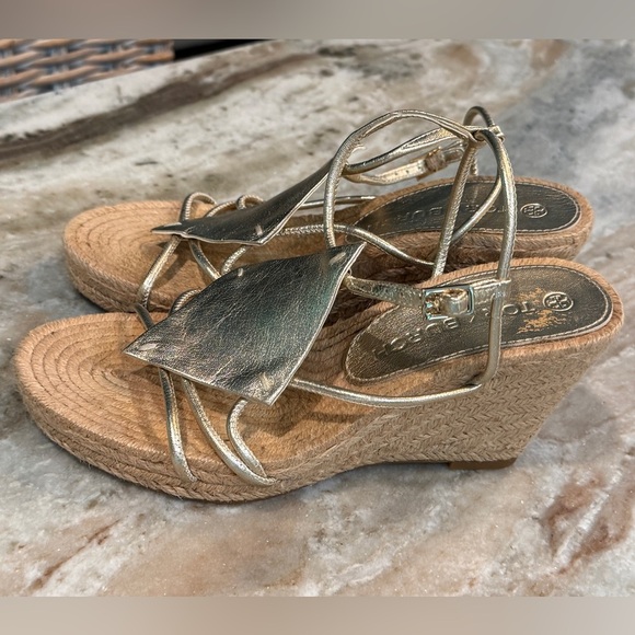 Women’s TORY BURCH diamond patch espadrille wedge sandals- Size 6.5 - Picture 10 of 10